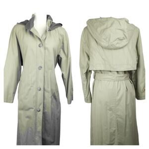 FLEET STREET Hooded Trench Coat with Belt. 12P